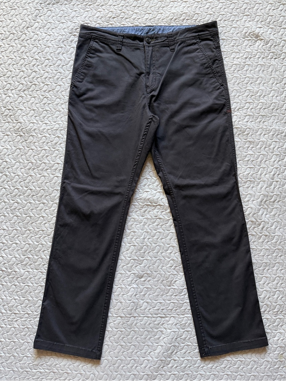 Mission Ridge Toad & Co Men’s Dark Brown Chino Straight Leg Fit Stretch Size 34